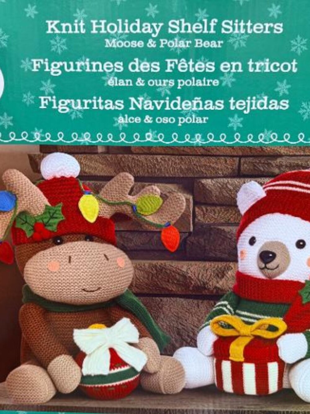 NEW 16.5-19.6" Knit Holiday Shelf Sitters, Set of 2
